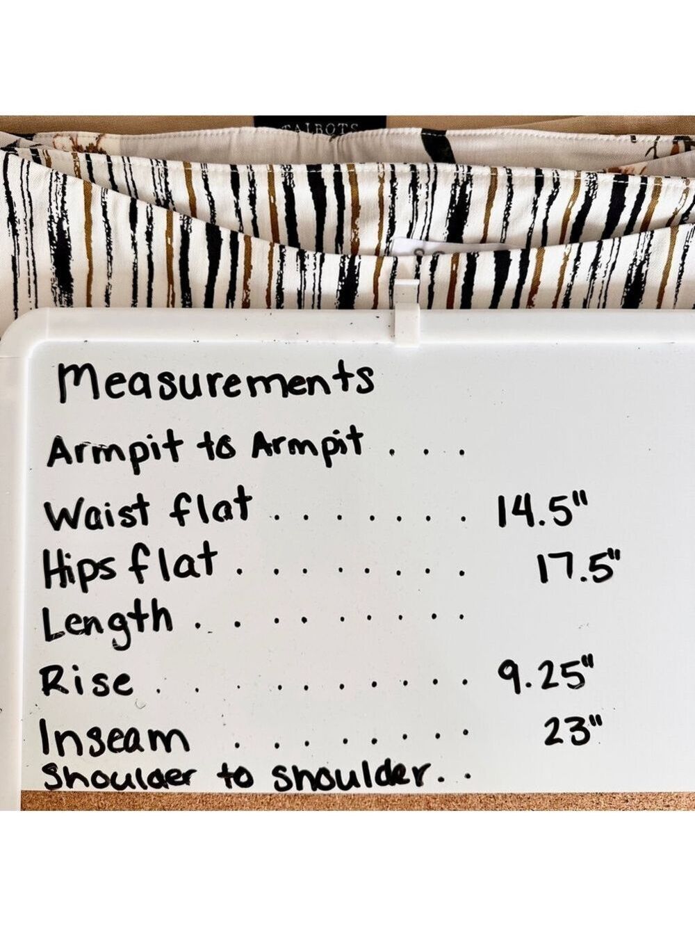 Women's S.C. & CO. Pants Size 8 White Black Striped Capri - Picture 6 of 8